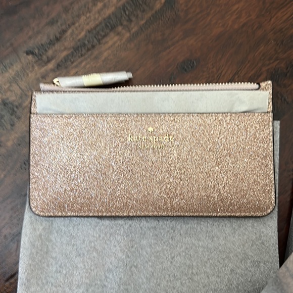 Rose gold glitter wallet. Nib. Kate spade. - Picture 2 of 3